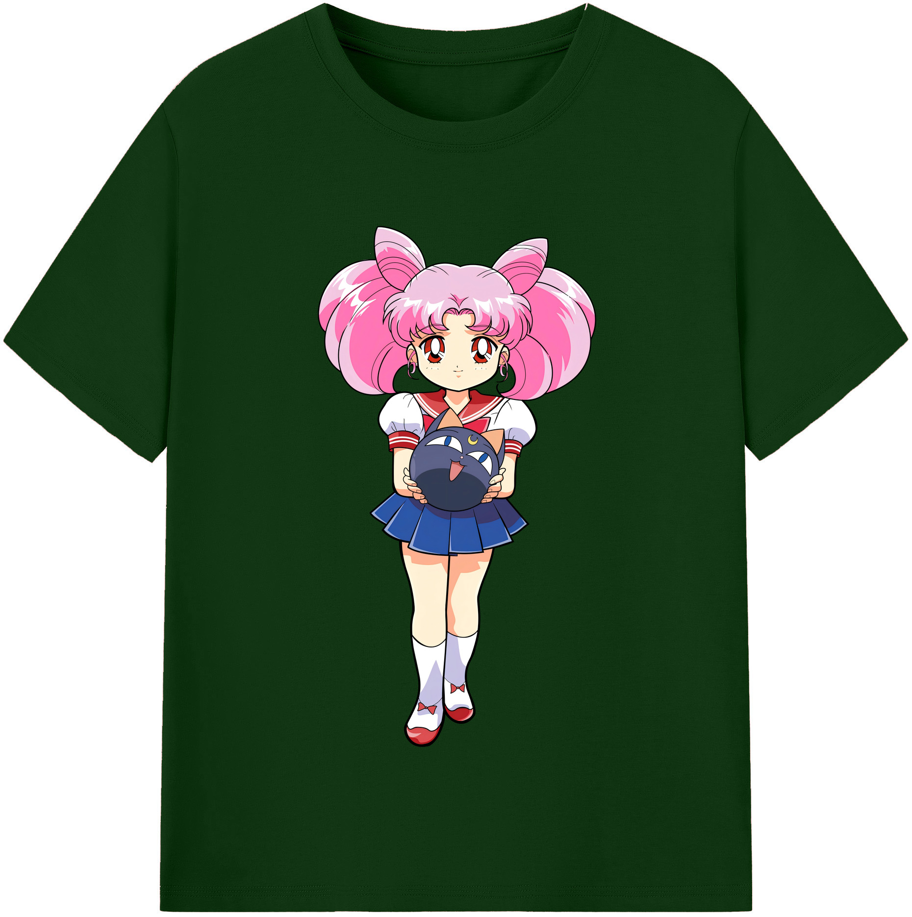 （画像用） 美少女戦士セーラームーン ちびうさ Sailor Moon Chibiusa Tsukino Usagi Small Lady Serenity 綿100％半袖Tシャツ（フロントプリント）